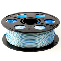 Катушка трёхцветного PLA-шелк  пластика Bestfilament 1.75 мм 1кг., синий-зеленый-серебро