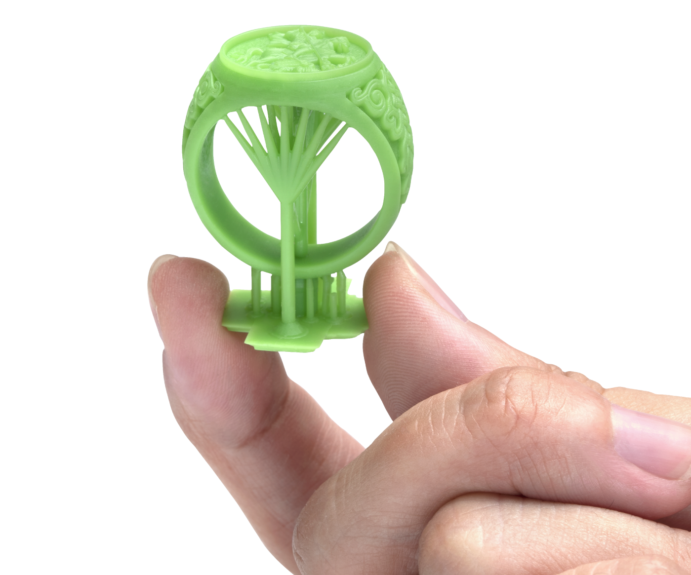 Кольцо изготовленное из Phrozen Wax-like Dental Green