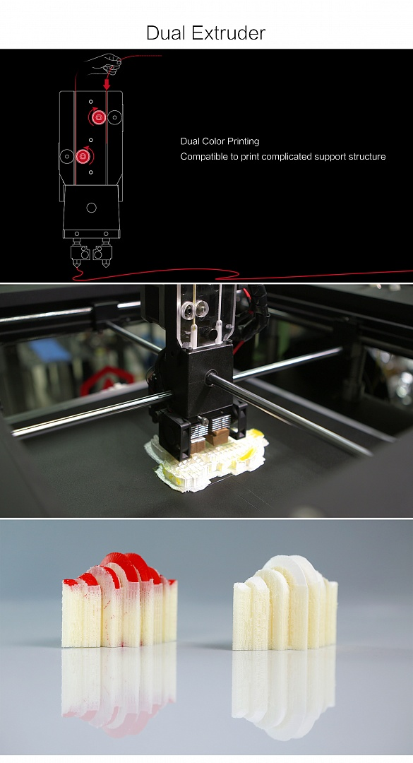 Два экструдера у 3D принтеров Raise3D