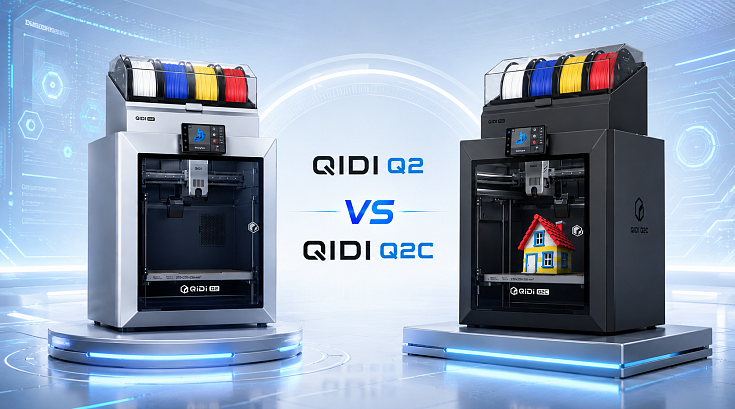 QIDI Q2 против Q2C: обзор-сравнение