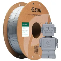 Катушка PLA-BASIC пластика ESUN 1.75 мм 1кг., серебряная (PLA-Basic175S1P1)